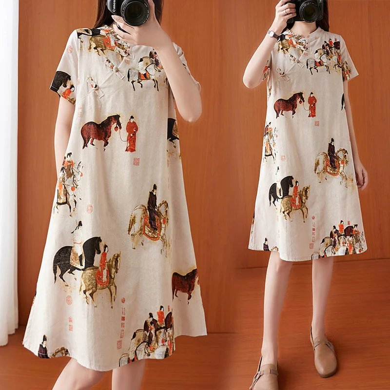 Factory Direct Sale Plus Size Modern Horse Cheongsam Dress