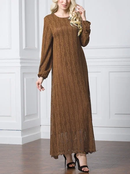 Price Drop (3 Colour) (L-7XL) Giovanna Lace Plus Size Abaya Long Sleeve L/s Maxi Dress