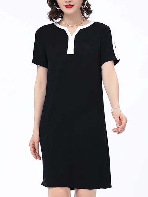 Crazy Deals (Ready Stock 4XL*1) Kesiah Plus Size Colourblock Shift Dress