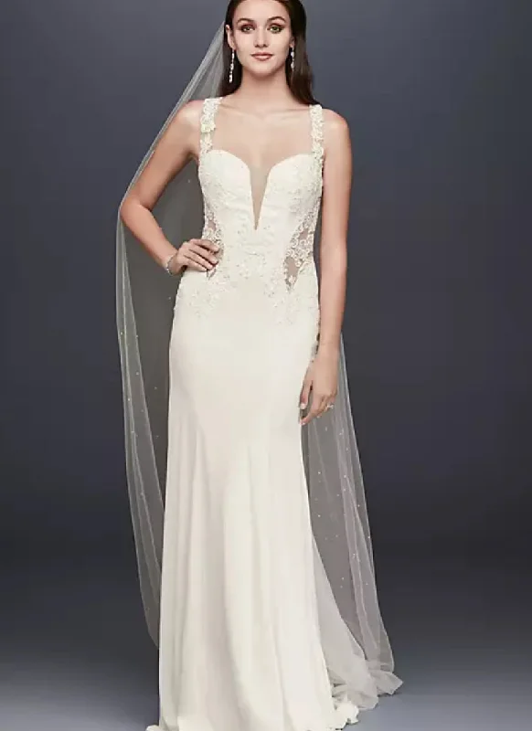 Big Savings Galina GALINA SIGNATURE Beaded Lace Wedding Dress with Illusion Details