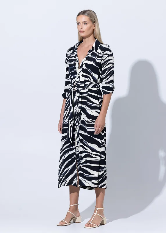 Special Discount Lusana Cedar Shirt Dress- Bamboo