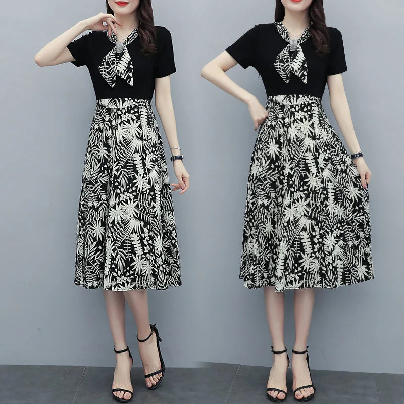 Mega Deal Laurentine Plus Size Colourblock Short Sleeve Midi Dress