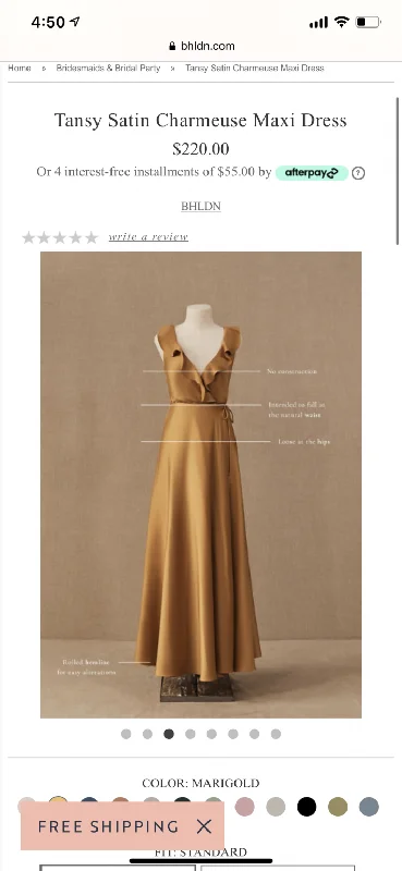Clearance Items BHLDN Tansy Satin Charmeuse Maxi address
