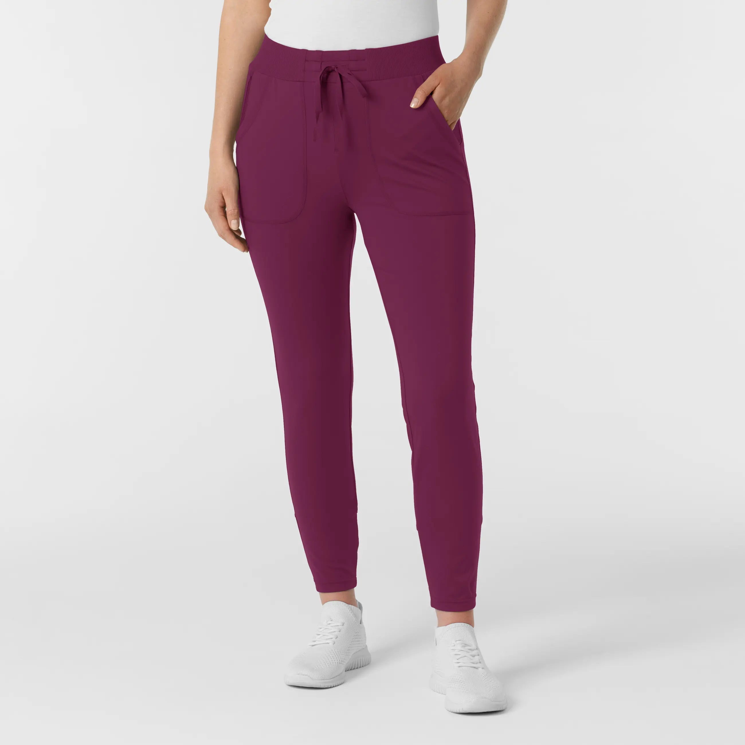 Wink Knit Women's Track Scrub Pant - Wine