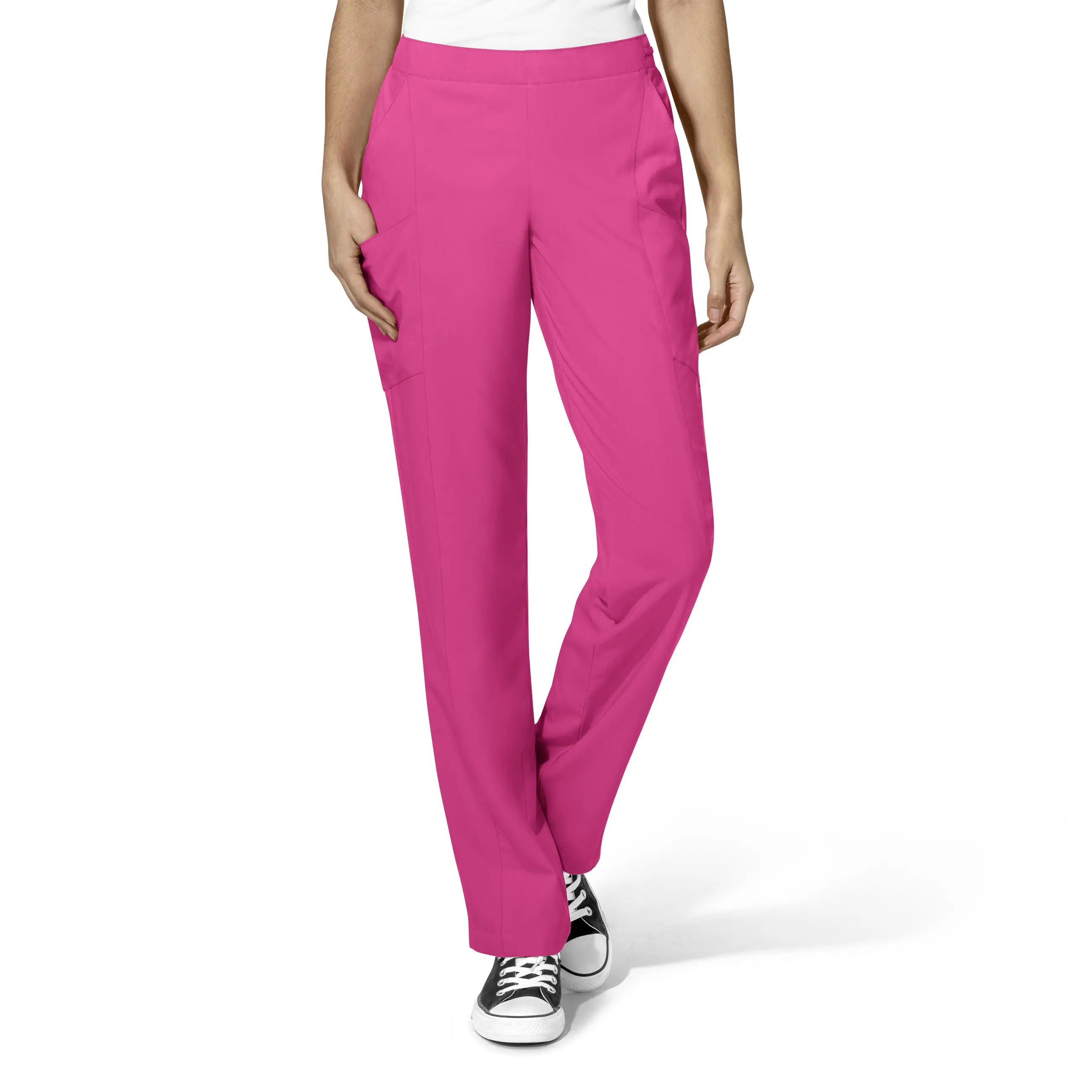 Wink Women's Flat Front Cargo Scrub Pant - Hot Pink