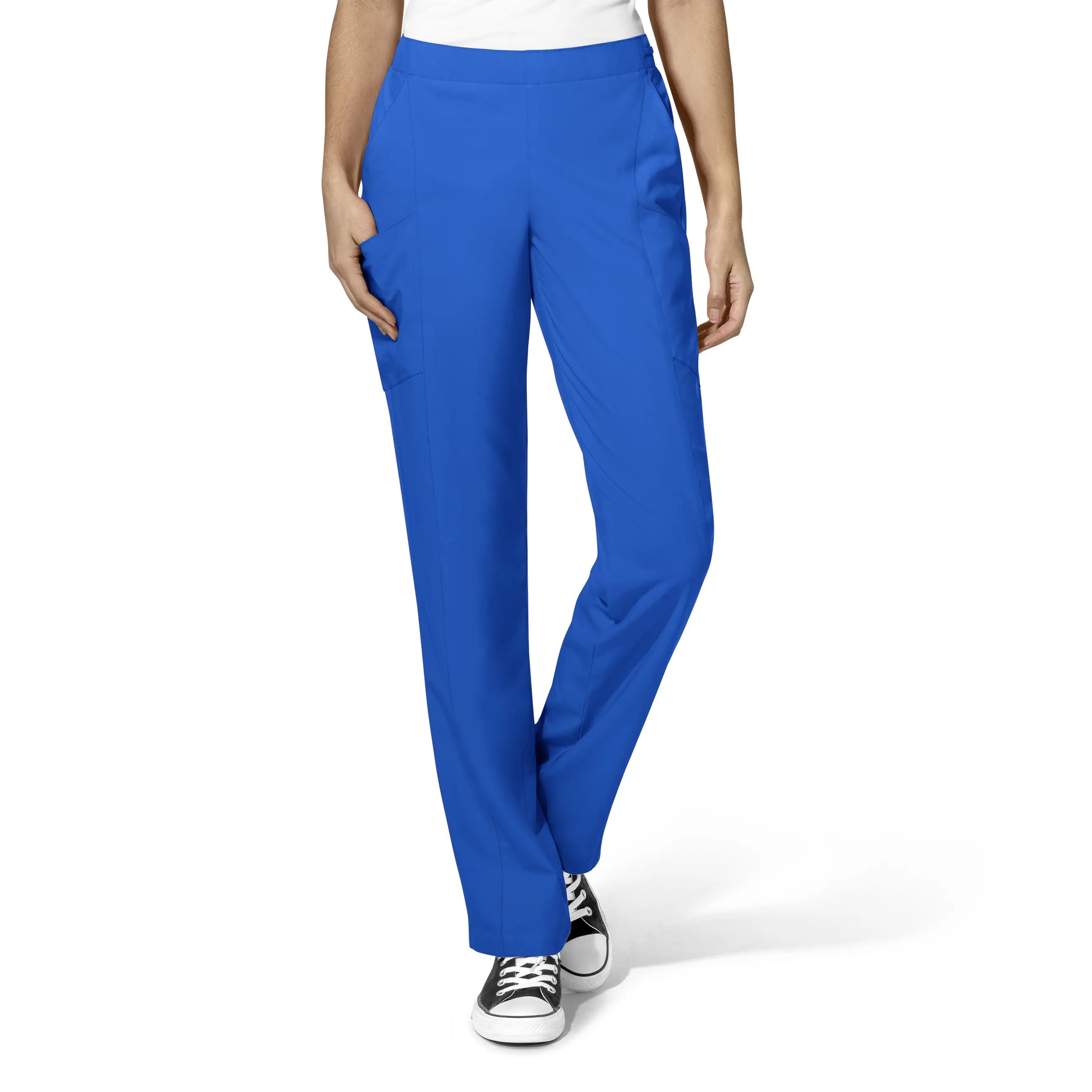 Wink Women's Flat Front Cargo Scrub Pant - Royal Blue