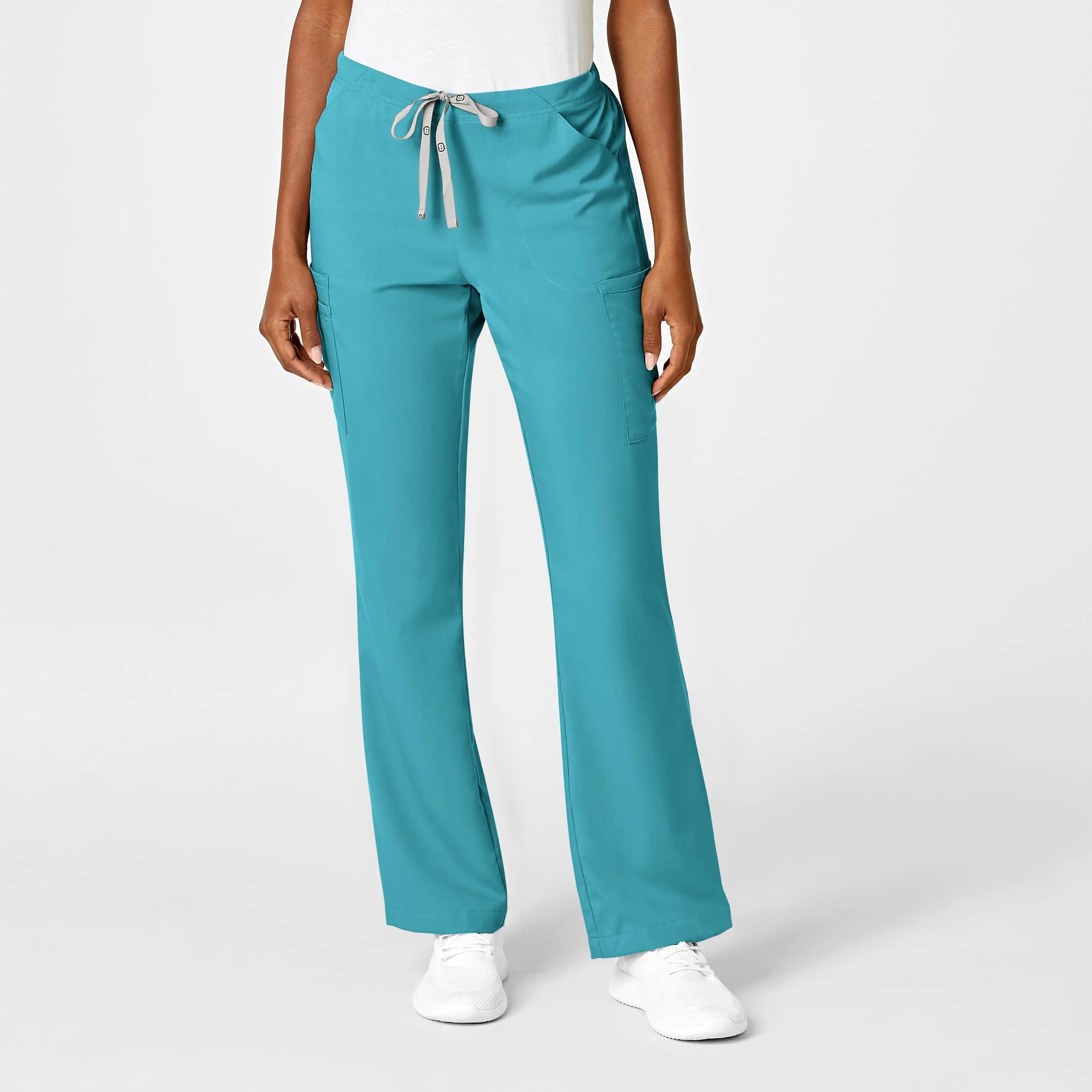 Wink Women's Moderate Flare Leg Cargo Scrub Pant - Teal