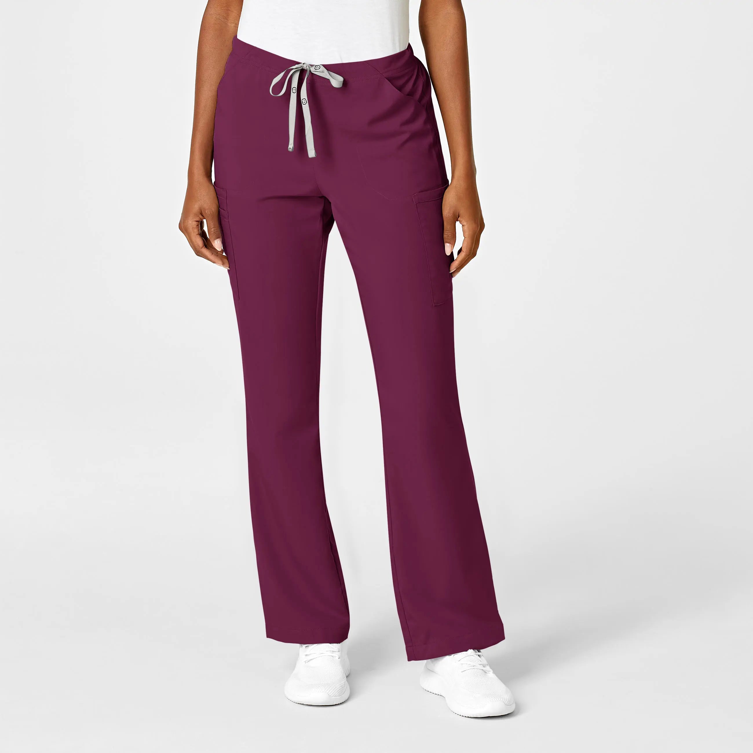 Wink Women's Moderate Flare Leg Cargo Scrub Pant - Wine