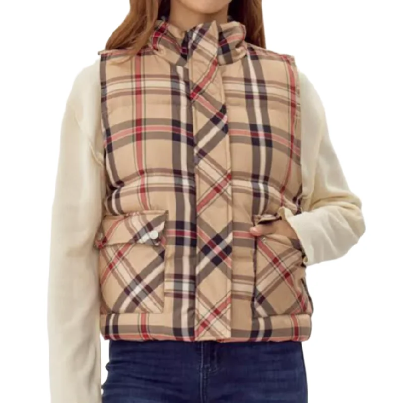 Mega Sale Plaid Puffer Vest