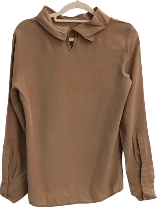 Adolfo Dominguez Beige Long Sleeve Blouse UK 8