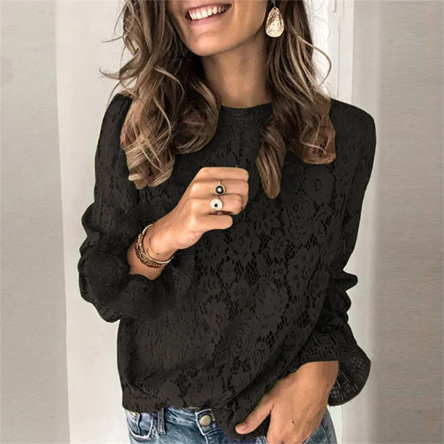 Reduced Prices Elegant Embroidery Floral Lace Top