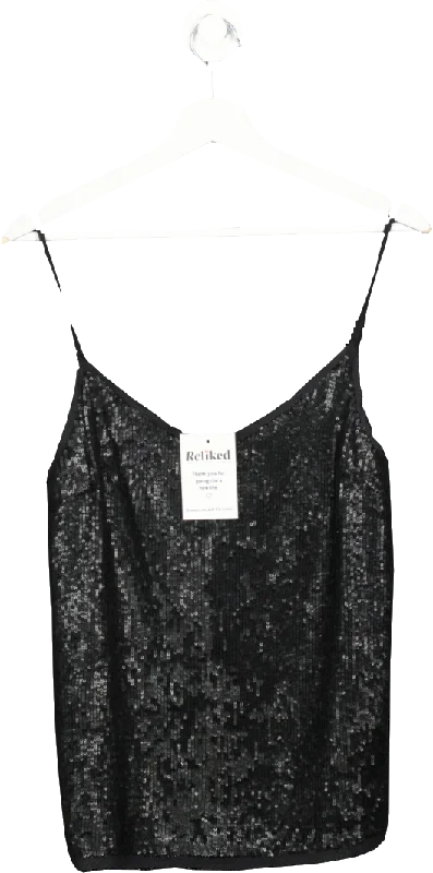 Joie Black Sequin Scoop Neck Camisole UK XS