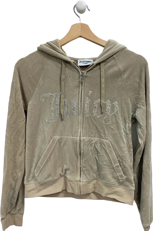 Juicy Couture Beige Velour Hoodie UK S