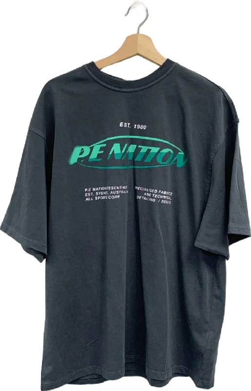 P.E Nation Washed Dark Shadow Two Pointer Tee UK S