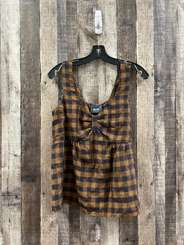 Plaid Pattern Top Sleeveless Maeve, Size M