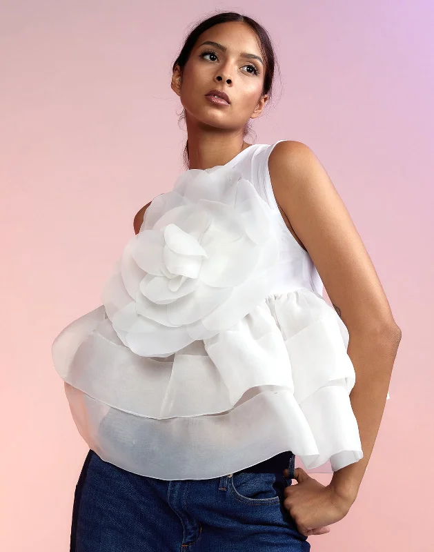 Chloe Organza Flower Top