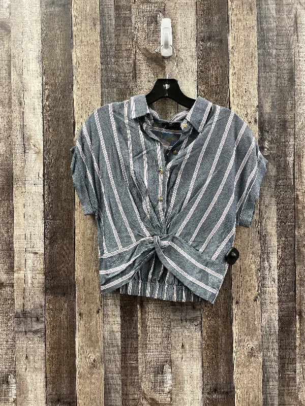 Huge Discounts Striped Pattern Top Short Sleeve Cme, Size M
