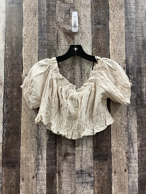 Final Clearance Tan Top Short Sleeve Cme, Size L