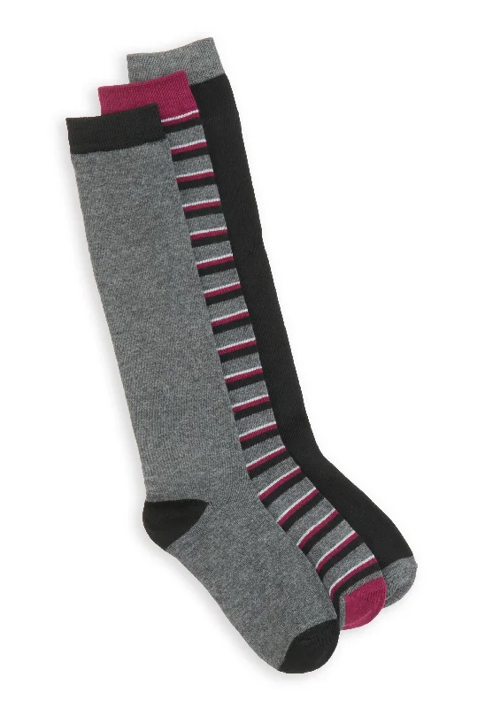 Bargain Blast Striped Knee High Socks 3 Pack Size 9-11