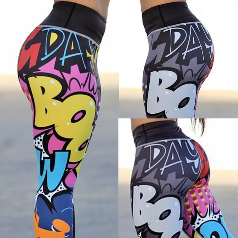 Quick Sale Printed Pants Slim Yoga Pants Sports Leggings Women